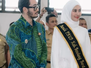 Syahnaz Sadiqah pada acara pengukuhan Bunda PAUD