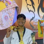 Atlet taekwondo USU dengan medali di kejuaraan internasional Heroes Taekwondo di Pattaya Thailand