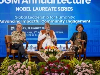 Peraih Nobel Perdamaian Kailash Satyarthi berbicara dalam UGM Annual Lecture Nobel Laureate Series di Universitas Gadjah Mada.