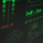 Ilustrasi tampilan dasbor data pada layar monitor