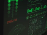 Ilustrasi tampilan dasbor data pada layar monitor