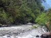 Aliran sungai berbatu di lembah Rasuwa, Nepal
