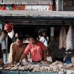 Lapak ikan di sebuah pasar tradisional di Singkawang