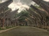 Deretan rumah tongkonan di Toraja, Sulawesi Selatan