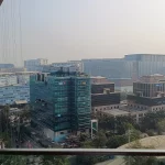 Deretan gedung perkantoran kaca di Bandra Kurla Complex Mumbai dilihat dari ketinggian