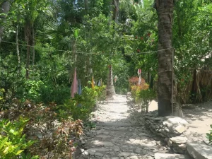 Jalan setapak berbatu menuju rumah raja di Boti, Timor Tengah Selatan