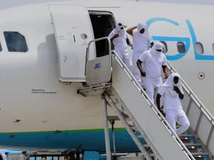 Warga Haiti yang dideportasi dari Amerika Serikat tiba di Cap-Haitien, Haiti, pada 27 Agustus 2026.