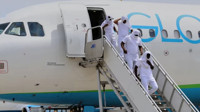 Warga Haiti yang dideportasi dari Amerika Serikat tiba di Cap-Haitien, Haiti, pada 27 Agustus 2026.