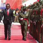Presiden Zambia Hakainde Hichilema pada hari pelantikannya di Lusaka