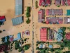 Ilustrasi permukiman padat terendam banjir dilihat dari udara