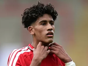 JJ Gabriel merayakan gol bersama rekan setim Manchester United di ajang FA Youth Cup