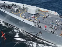 Kapal Perang PNS Tippu Sultan Angkatan Laut Pakistan dalam Latihan AMAN