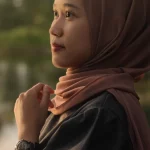 Ilustrasi perempuan berkerudung, busana yang gambarannya berubah dalam film Islami masa Orde Baru