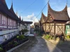 Deretan rumah gadang beratap gonjong di Kompleks Rumah Gadang Balimbiang Sumatera Barat