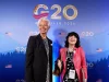 Christine Lagarde dan Satsuki Katayama tiba pada pertemuan menteri keuangan G20
