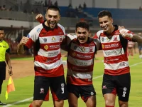 Laga pembuka BRI Super League 2026/27 antara Madura United FC dan Persijap Jepara di Pamekasan.