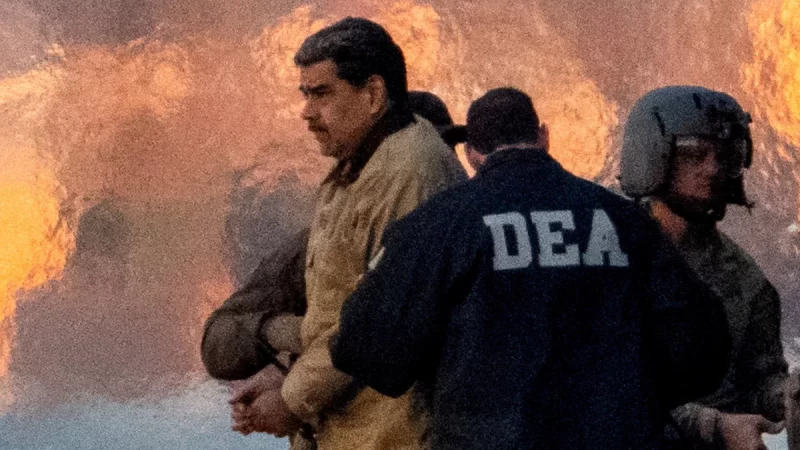 Nicolas Maduro digiring agen berjaket DEA di antara petugas bersenjata
