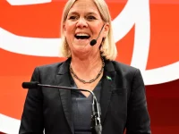 Magdalena Andersson Berbicara pada Malam Pemilu Partai Sosial Demokrat di Stockholm