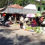 Pedagang sayur berjualan di bawah payung warna-warni di Pasar Penfui