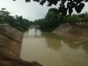 Kanal dan lanskap pedesaan Tambon Yabi, Nong Chik, Pattani, Thailand selatan