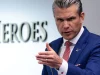 Menteri Pertahanan AS Pete Hegseth berbicara dalam sebuah upacara di Pentagon
