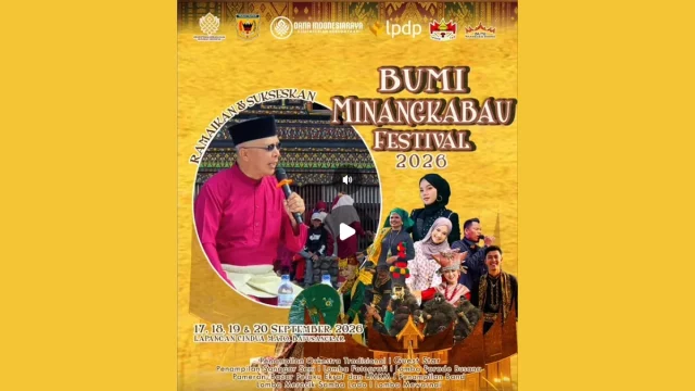 Poster Bumi Minangkabau Festival 2026 di Lapangan Cindua Mato, Batusangkar