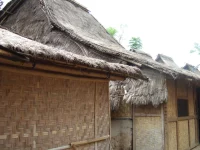 Deretan rumah adat Sasak beratap alang-alang di Desa Sade, Lombok Tengah, Nusa Tenggara Barat