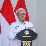 Sekjen Kemnaker Cris Kuntadi Sampaikan Keterangan Pers