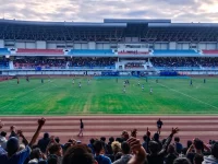 Foto arsip suasana pertandingan di Stadion Mandala Krida Yogyakarta