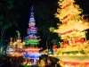 Bangunan Tabot berhias lampu pada malam puncak ritual Tabot di Kota Bengkulu