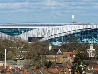 Foto arsip Tottenham Hotspur Stadium dilihat dari kejauhan di London