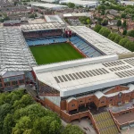 Pemandangan udara Stadion Villa Park di Birmingham