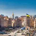 Suasana Alun-alun Kemerdekaan di Kyiv, Ukraina