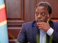 Mantan Presiden RD Kongo Joseph Kabila dalam jumpa pers peluncuran koalisi FRN