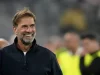 Juergen Klopp tersenyum jelang laga Jerman melawan Serbia di Muenchen