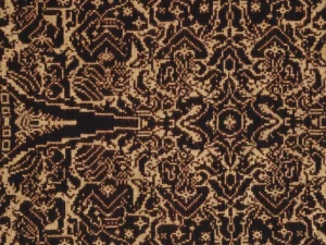 Ilustrasi detail kain gringsing wayang tenun ikat ganda dari Tenganan Pegringsingan, Bali, koleksi LACMA
