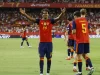 Lamine Yamal merayakan gol Spanyol ke gawang Kroasia di Sevilla