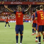 Lamine Yamal merayakan gol Spanyol ke gawang Kroasia di Sevilla