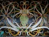 Ilustrasi lukisan dinding bermotif Dayak Kenyah di lamin adat Lung Anai, Kutai Kartanegara