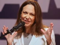 Maria Corina Machado berbicara dalam konferensi pers di Caracas, Venezuela, 29 Oktober 2026