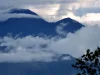 Puncak Pegunungan Arfak berselimut awan dilihat dari Manokwari, Papua Barat