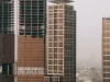 Gedung-gedung pencakar langit yang masih dalam pembangunan di Jakarta, dipotret dari udara