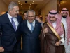 Menteri Luar Negeri Turkiye Hakan Fidan (kiri) bersama sejumlah pejabat di Riyadh