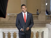 Anggota DPR Amerika Serikat Ritchie Torres di Gedung Capitol
