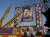 Rudal Iran dan spanduk bergambar Pemimpin Tertinggi Mojtaba Khamenei dipajang di Teheran