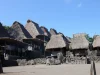 Ilustrasi: deretan rumah adat beratap ijuk dan batu megalit di Kampung Bena, Ngada, Flores