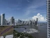 Pemandangan udara Teluk Panama dan gedung-gedung tinggi di Panama City