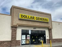 Ilustrasi bagian depan toko serba murah Dollar General di Barstow, Amerika Serikat
