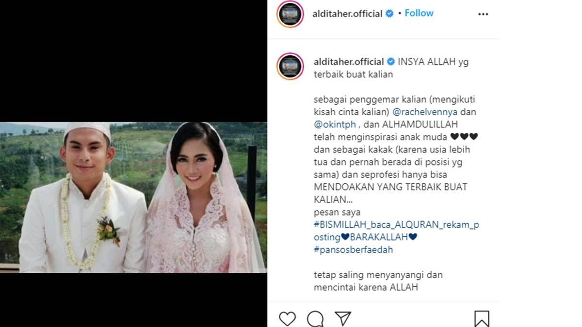 Kembali Buat Sensasi, Aldi Taher Singgung Pernikahan Rachel Vennya dan Oki Al Hakim 2 Lampiran Gambar