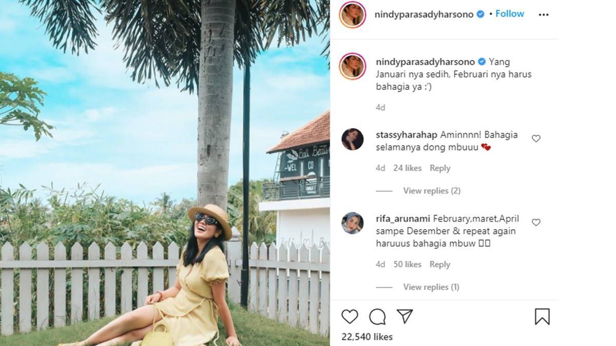 Usai Gugat Cerai Suami, Postingan Nindy Ayunda Jadi Sorotan Netizen 2 Lampiran Gambar